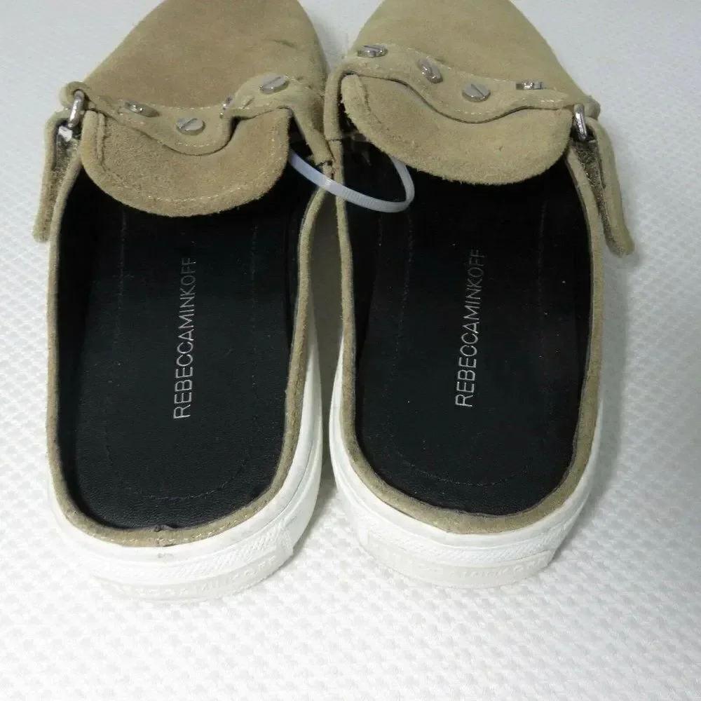 REBECCA MINKOFF TAN SUEDE SONIA SLIP ON SNEAKER SHOES SIZE 9